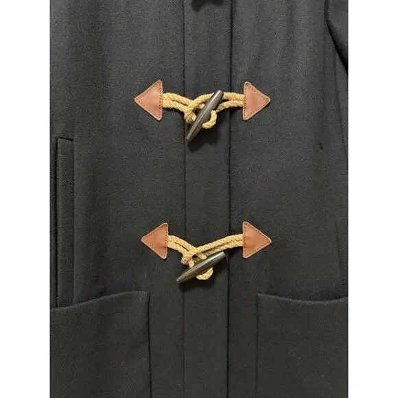 J Crew‎ Womens Toggle Wool Blend Long Coat Size 14 Black Heavyweight Winter Coat - Picture 9 of 14